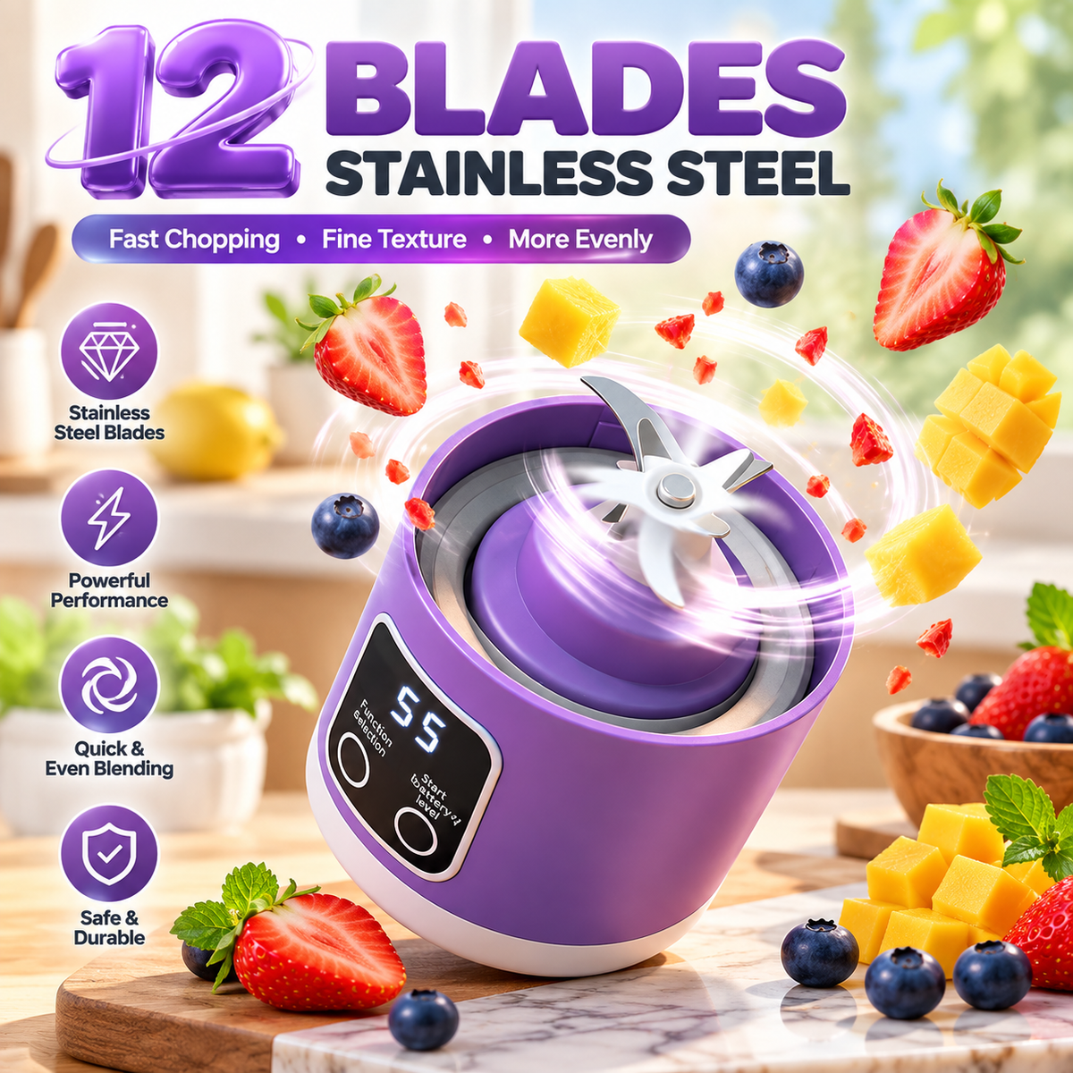 Rechargeable Portable Blender for Smoothies & Shakes